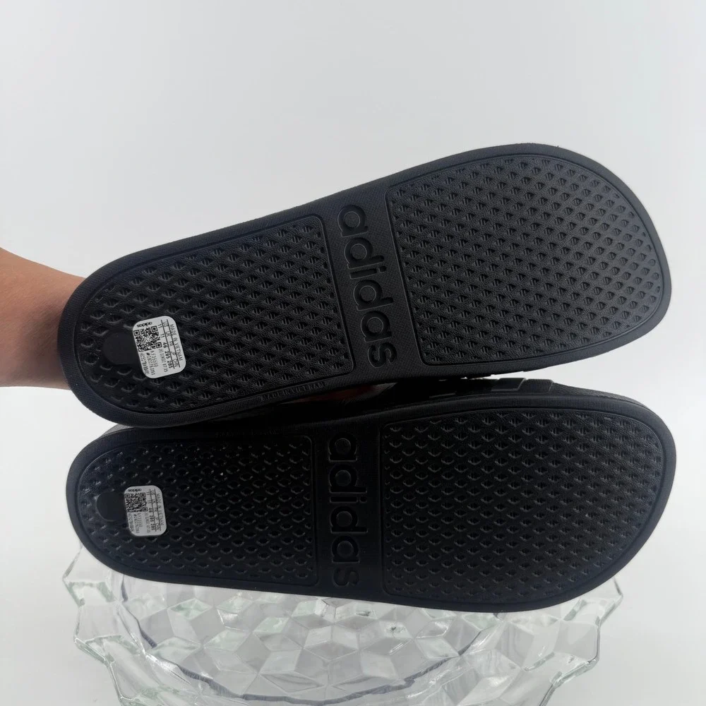 Adidas Adilette Aqua Slides‎ Mens 11 Womens 12 Black F35550 Sandals New